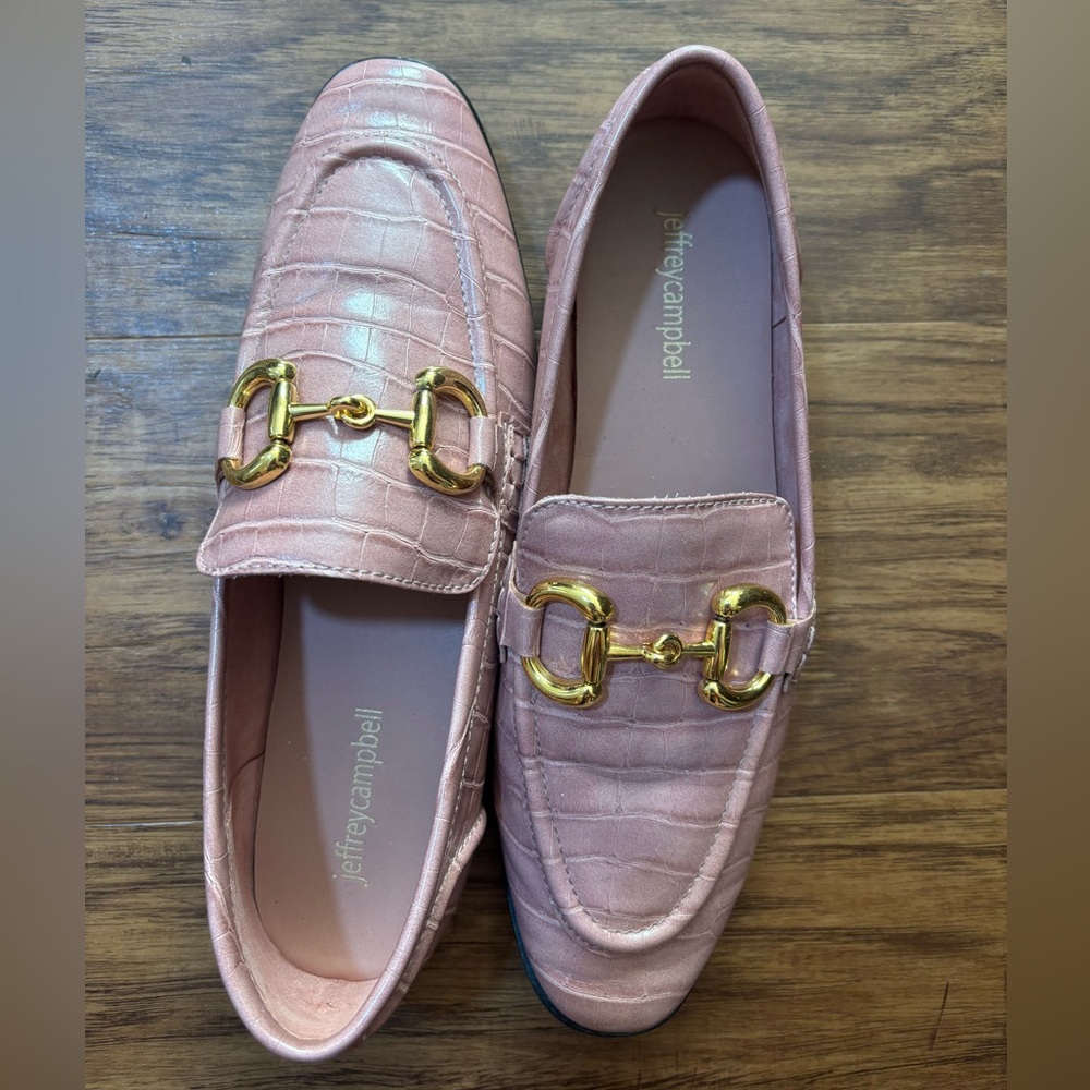 Jeffery Campbell Velviteen Bit Loafer (Women) Pink Croc Embossed size 8 loafers - Picture 4 of 9
